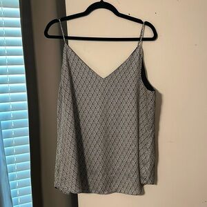 Express black and white geo print tank top